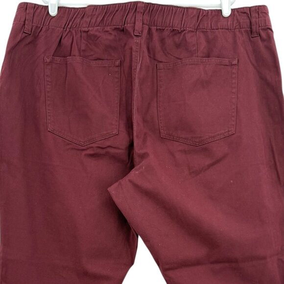 St. Johns Bay Women's Stretch Zip/ Elastic Back Burgundy Pants Size 22W NWT - Picture 4 of 12